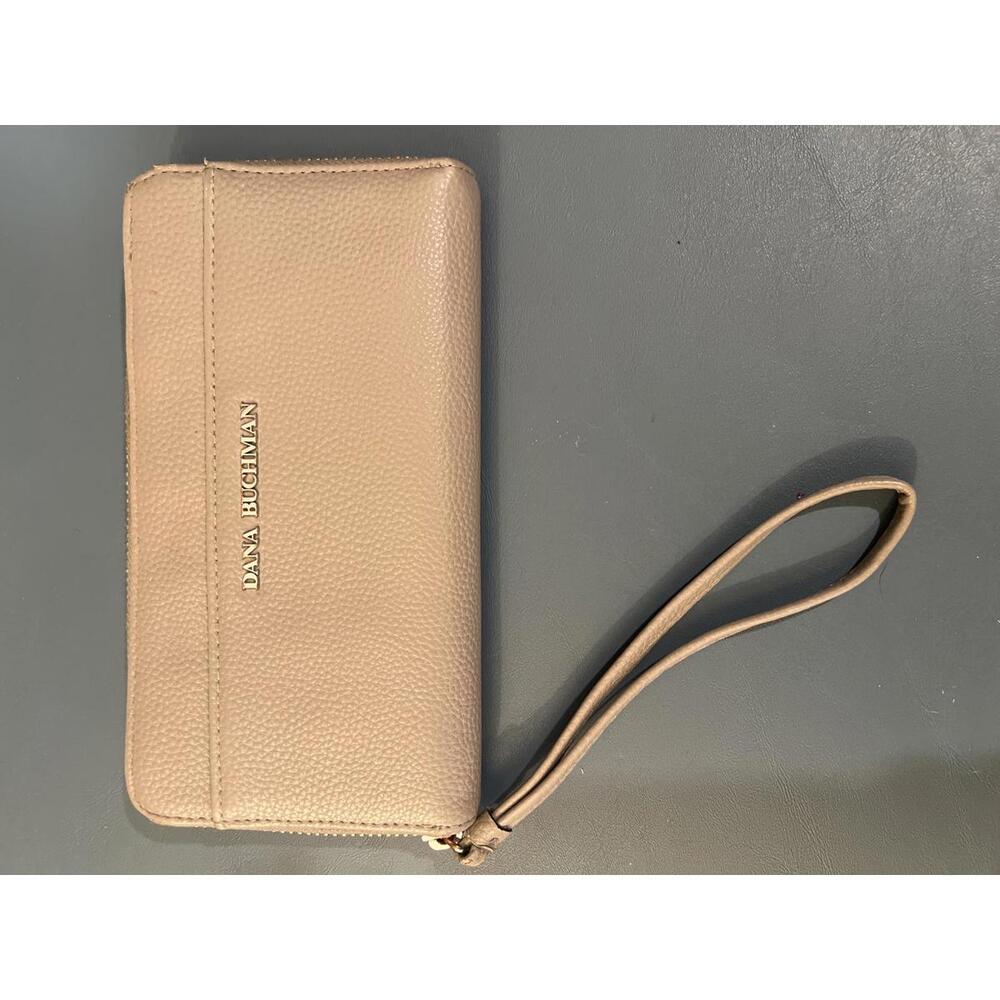 Dana Buchman Taupe Faux Leather Wristlet Clutch (SR420)